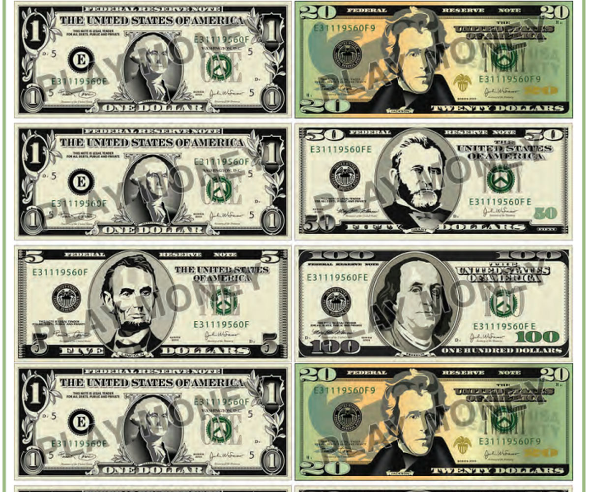 Printable Play Money  Printable play money, Fake money, Play money