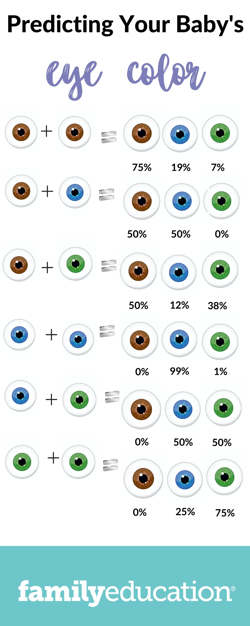 Will My Baby Have Blue Eyes A Genetic Explanation Eye Color Chart Familyeducation