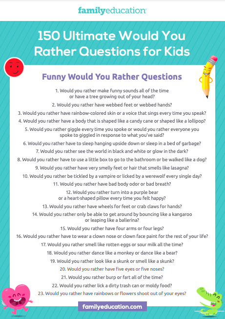 60 Would You Rather Questions For Teens For A Super Fun Time