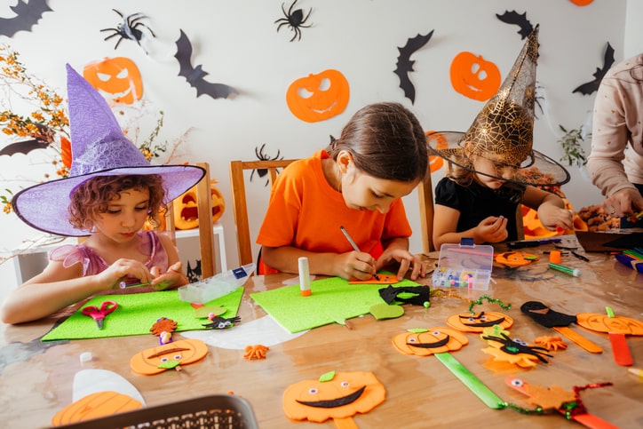 Halloween kid crafting