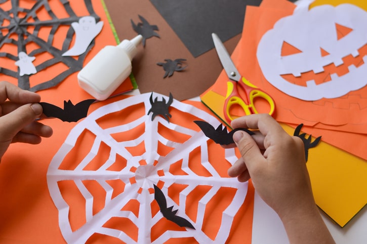 Halloween kid crafting