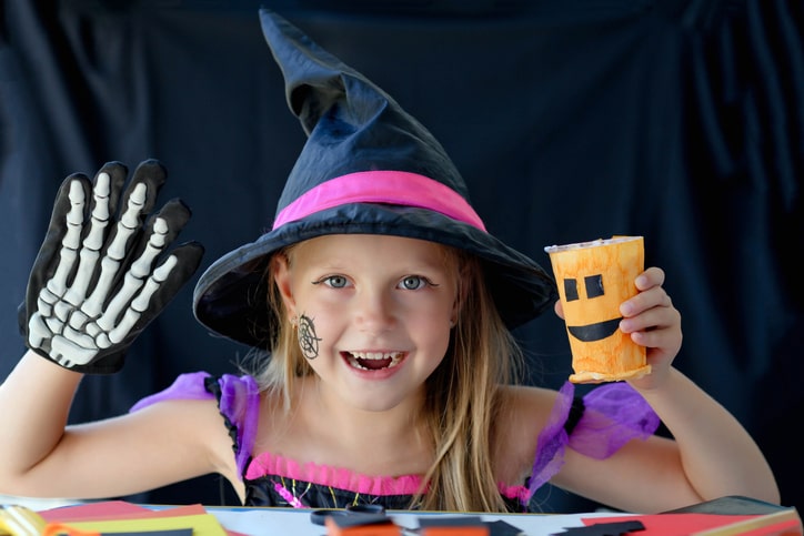 Halloween kid crafting