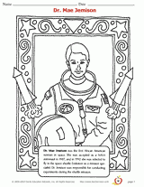dr mae jemison coloring page africanamerican history