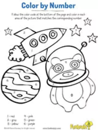 Free Color Number Letter Coloring Pages Spaceship