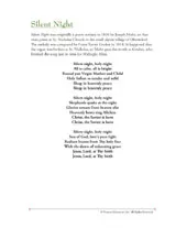 Christmas Song Lyrics Silent Night Printable - FamilyEducation